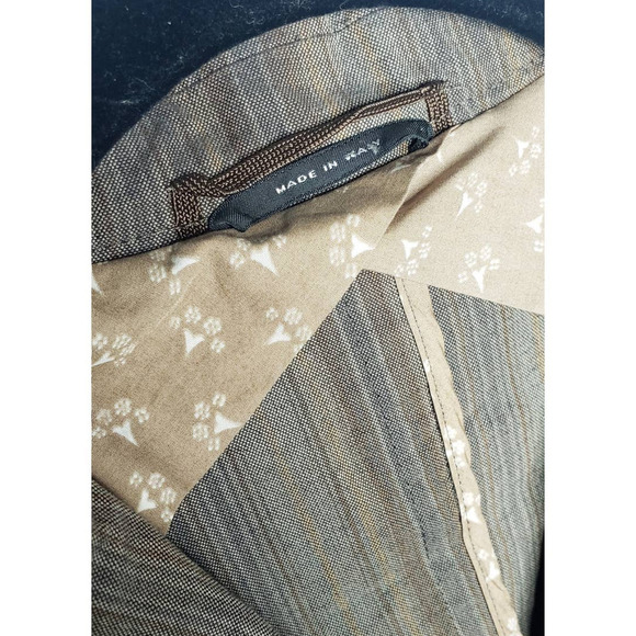 Weekend Max Mara Striped Y2K Stretch Cotton Brown 3 Button Blazer 8 - Picture 4 of 12